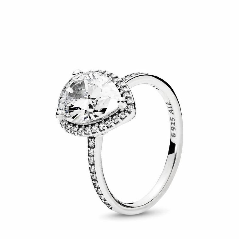 Pandora Australia Sparkling Teardrop Stackable Ring - Sterling Silver | WBTODE016